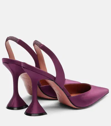 Amina Muaddi Holli 95 satin slingback pumps | Thumbnail 2 Amina Muaddi Holli 95 satin slingback pumps | Thumbnail 2