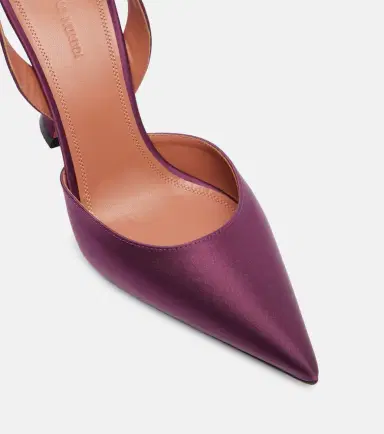 Amina Muaddi Holli 95 satin slingback pumps | Thumbnail 4 Amina Muaddi Holli 95 satin slingback pumps | Thumbnail 4