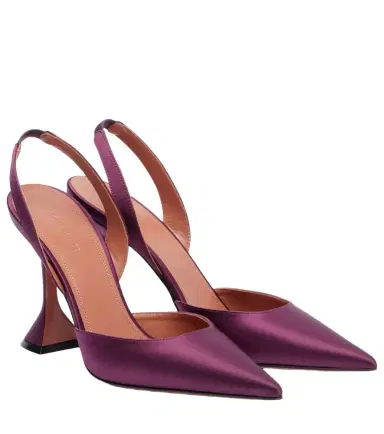 Amina Muaddi Holli 95 satin slingback pumps | Thumbnail 1 Amina Muaddi Holli 95 satin slingback pumps | Thumbnail 1
