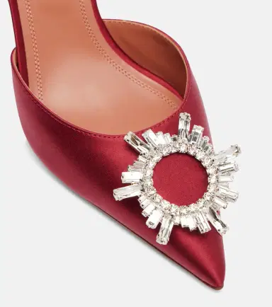 Amina Muaddi Begum 70 embellished satin slingback pumps | Thumbnail 3 Amina Muaddi Begum 70 embellished satin slingback pumps | Thumbnail 3