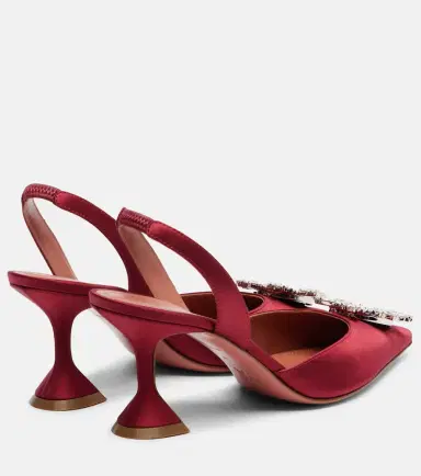 Amina Muaddi Begum 70 embellished satin slingback pumps | Thumbnail 4 Amina Muaddi Begum 70 embellished satin slingback pumps | Thumbnail 4