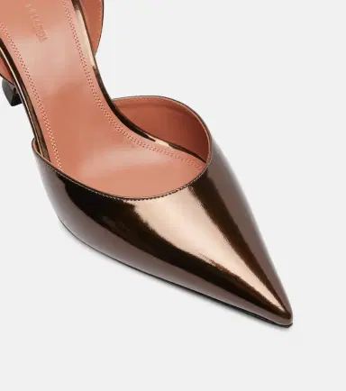 Amina Muaddi Holli 70 mirrored leather slingback pumps | Thumbnail 3 Amina Muaddi Holli 70 mirrored leather slingback pumps | Thumbnail 3