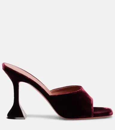 Amina Muaddi Lupita 95 velvet mules | Thumbnail 3 Amina Muaddi Lupita 95 velvet mules | Thumbnail 3