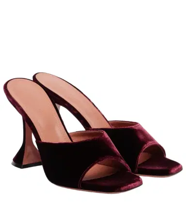 Amina Muaddi Lupita 95 velvet mules | Thumbnail 1 Amina Muaddi Lupita 95 velvet mules | Thumbnail 1