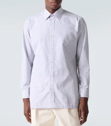 Charvet Checked cotton poplin shirt | Thumbnail 2 Charvet Checked cotton poplin shirt | Thumbnail 2