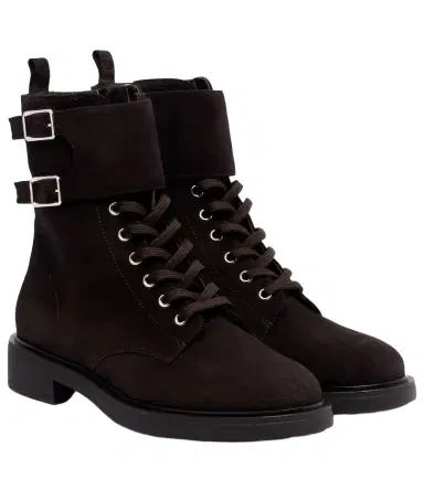 Gianvito Rossi Shearling-lined suede combat boots | Thumbnail 1 Gianvito Rossi Shearling-lined suede combat boots | Thumbnail 1