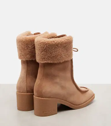 Jimmy Choo Hali shearling-trimmed suede ankle boots | Thumbnail 2 Jimmy Choo Hali shearling-trimmed suede ankle boots | Thumbnail 2