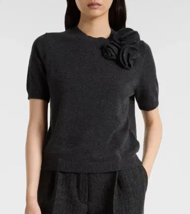 Jardin des Orangers Floral-appliqué wool and cashmere sweater | Thumbnail 2 Jardin des Orangers Floral-appliqué wool and cashmere sweater | Thumbnail 2