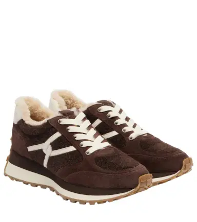 Veronica Beard Valentina suede-trimmed leather sneakers | Thumbnail 1 Veronica Beard Valentina suede-trimmed leather sneakers | Thumbnail 1