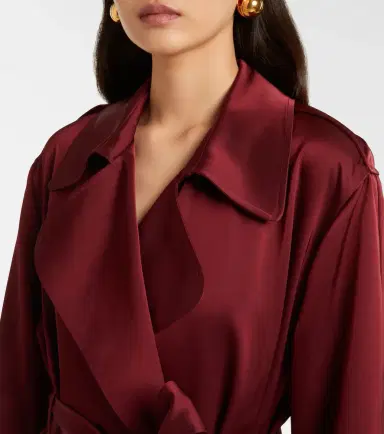 LESET Barb satin wrap coat | Thumbnail 4 LESET Barb satin wrap coat | Thumbnail 4
