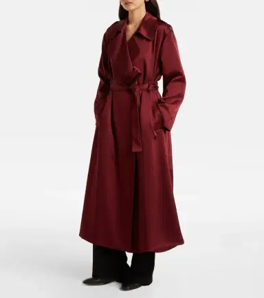 LESET Barb satin wrap coat | Thumbnail 6 LESET Barb satin wrap coat | Thumbnail 6