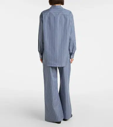 Leset Yoshi striped cotton-blend twill shirt | Thumbnail 3 Leset Yoshi striped cotton-blend twill shirt | Thumbnail 3
