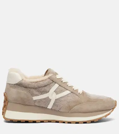 Veronica Beard Valentina suede-trimmed leather sneakers | Thumbnail 3 Veronica Beard Valentina suede-trimmed leather sneakers | Thumbnail 3