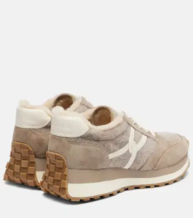 Veronica Beard Valentina suede-trimmed leather sneakers | Thumbnail 4 Veronica Beard Valentina suede-trimmed leather sneakers | Thumbnail 4