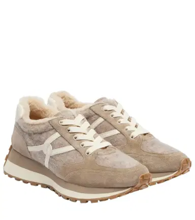 Veronica Beard Valentina suede-trimmed leather sneakers | Thumbnail 1 Veronica Beard Valentina suede-trimmed leather sneakers | Thumbnail 1