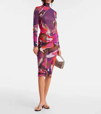 Pucci Orchidee mesh pencil skirt | Thumbnail 2 Pucci Orchidee mesh pencil skirt | Thumbnail 2