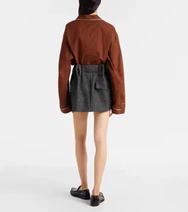 Prada Herringbone virgin wool miniskirt | Thumbnail 2 Prada Herringbone virgin wool miniskirt | Thumbnail 2
