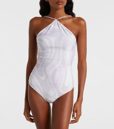 Pucci Marmo halterneck swimsuit | Thumbnail 4 Pucci Marmo halterneck swimsuit | Thumbnail 4