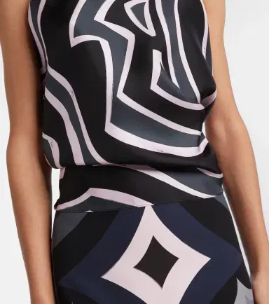 Pucci Iride halterneck silk twill top | Thumbnail 2 Pucci Iride halterneck silk twill top | Thumbnail 2