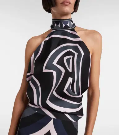 Pucci Iride halterneck silk twill top | Thumbnail 6 Pucci Iride halterneck silk twill top | Thumbnail 6