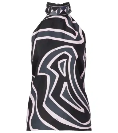 Pucci Iride halterneck silk twill top | Thumbnail 1 Pucci Iride halterneck silk twill top | Thumbnail 1
