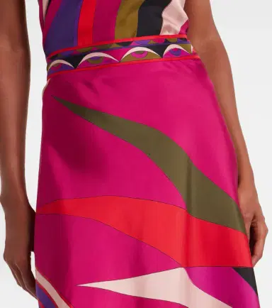 Pucci Hawaii asymmetric silk satin midi skirt | Thumbnail 2 Pucci Hawaii asymmetric silk satin midi skirt | Thumbnail 2