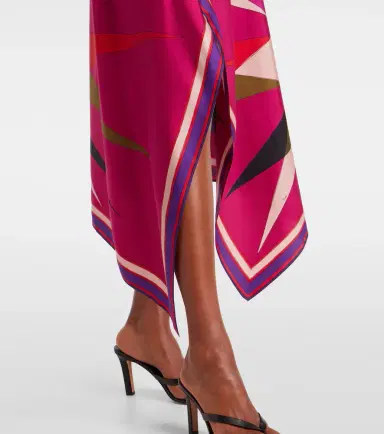 Pucci Hawaii asymmetric silk satin midi skirt | Thumbnail 3 Pucci Hawaii asymmetric silk satin midi skirt | Thumbnail 3