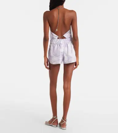 Pucci Orchidee low-rise silk twill shorts | Thumbnail 4 Pucci Orchidee low-rise silk twill shorts | Thumbnail 4