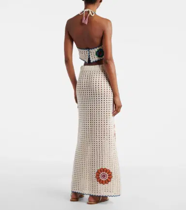 ALÉMAIS Alémais Elma crochet embroidered cotton maxi skirt | Thumbnail 4 ALÉMAIS Alémais Elma crochet embroidered cotton maxi skirt | Thumbnail 4
