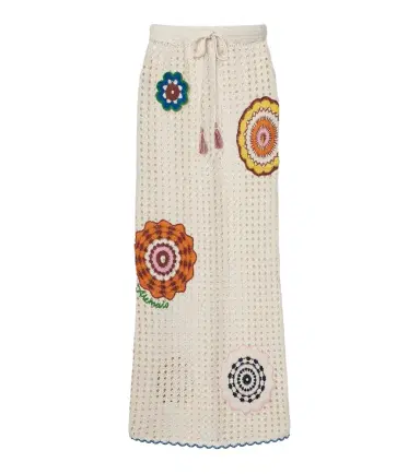 ALÉMAIS Alémais Elma crochet embroidered cotton maxi skirt | Thumbnail 1 ALÉMAIS Alémais Elma crochet embroidered cotton maxi skirt | Thumbnail 1