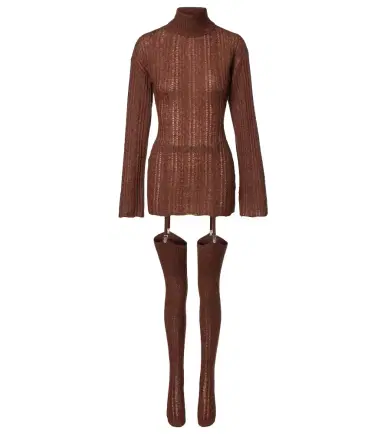 Aya Muse Cable-knit minidress and tights set | Thumbnail 1 Aya Muse Cable-knit minidress and tights set | Thumbnail 1