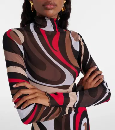 PUCCI Printed tulle-trimmed jersey maxi dress | Thumbnail 6 PUCCI Printed tulle-trimmed jersey maxi dress | Thumbnail 6