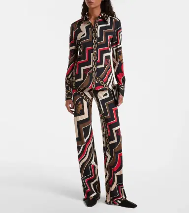 Pucci Printed jersey satin straight pants | Thumbnail 4 Pucci Printed jersey satin straight pants | Thumbnail 4