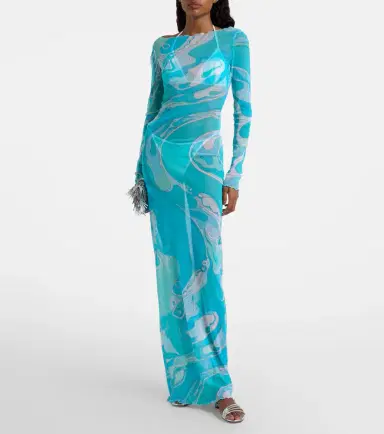 Pucci Orchidee sheer maxi dress | Thumbnail 4 Pucci Orchidee sheer maxi dress | Thumbnail 4