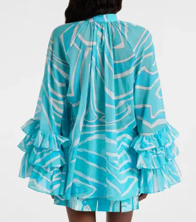 Pucci Marmo ruffled cotton blouse | Thumbnail 2 Pucci Marmo ruffled cotton blouse | Thumbnail 2