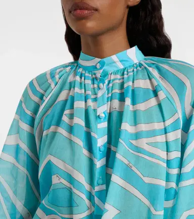 Pucci Marmo ruffled cotton blouse | Thumbnail 6 Pucci Marmo ruffled cotton blouse | Thumbnail 6