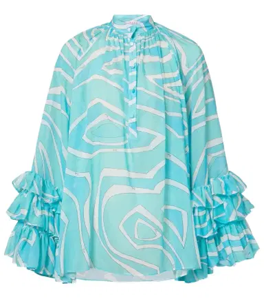 Pucci Marmo ruffled cotton blouse | Thumbnail 1 Pucci Marmo ruffled cotton blouse | Thumbnail 1