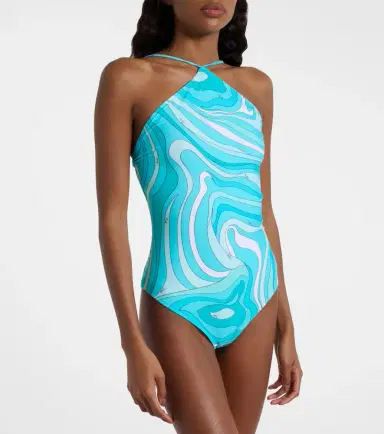Pucci Marmo halterneck swimsuit | Thumbnail 2 Pucci Marmo halterneck swimsuit | Thumbnail 2