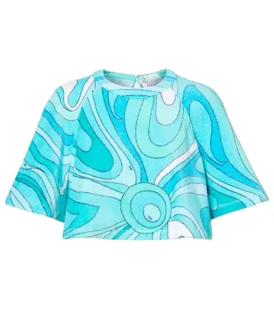 Pucci Iride cotton terry crop top | Thumbnail 1 Pucci Iride cotton terry crop top | Thumbnail 1