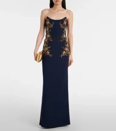 Rebecca Vallance Orla embellished crêpe bustier gown | Thumbnail 3 Rebecca Vallance Orla embellished crêpe bustier gown | Thumbnail 3