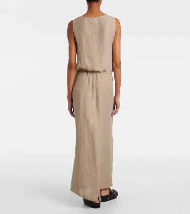 LESET Stella sequined linen-blend maxi skirt | Thumbnail 2 LESET Stella sequined linen-blend maxi skirt | Thumbnail 2