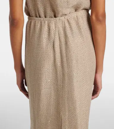 LESET Stella sequined linen-blend maxi skirt | Thumbnail 3 LESET Stella sequined linen-blend maxi skirt | Thumbnail 3