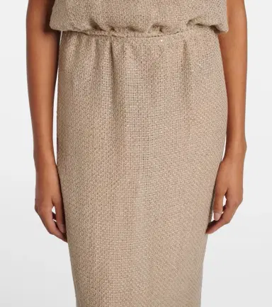 LESET Stella sequined linen-blend maxi skirt | Thumbnail 4 LESET Stella sequined linen-blend maxi skirt | Thumbnail 4