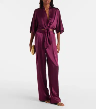 The Sei Cropped silk charmeuse top | Thumbnail 2 The Sei Cropped silk charmeuse top | Thumbnail 2