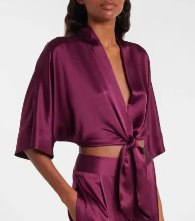 The Sei Cropped silk charmeuse top | Thumbnail 4 The Sei Cropped silk charmeuse top | Thumbnail 4