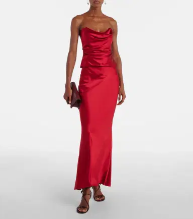 The Sei Draped silk charmeuse bustier | Thumbnail 2 The Sei Draped silk charmeuse bustier | Thumbnail 2