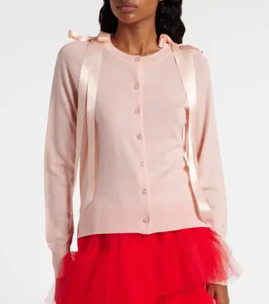 Simone Rocha Bow-detail wool and silk cardigan | Thumbnail 2 Simone Rocha Bow-detail wool and silk cardigan | Thumbnail 2
