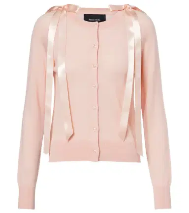 Simone Rocha Bow-detail wool and silk cardigan | Thumbnail 1 Simone Rocha Bow-detail wool and silk cardigan | Thumbnail 1
