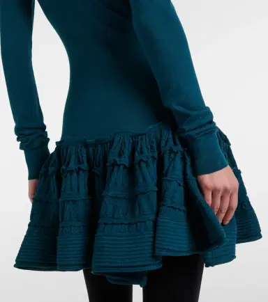 Alaïa Alaïa Ruffled wool-blend minidress | Thumbnail 3 Alaïa Alaïa Ruffled wool-blend minidress | Thumbnail 3