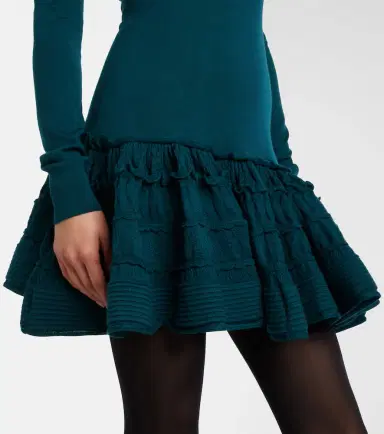Alaïa Alaïa Ruffled wool-blend minidress | Thumbnail 4 Alaïa Alaïa Ruffled wool-blend minidress | Thumbnail 4